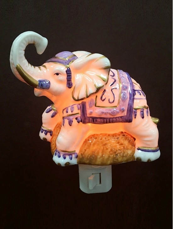 Porcelain Elephant Night Light with Gift Box